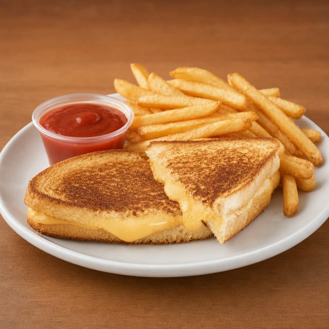 Kid's tostada and fries.