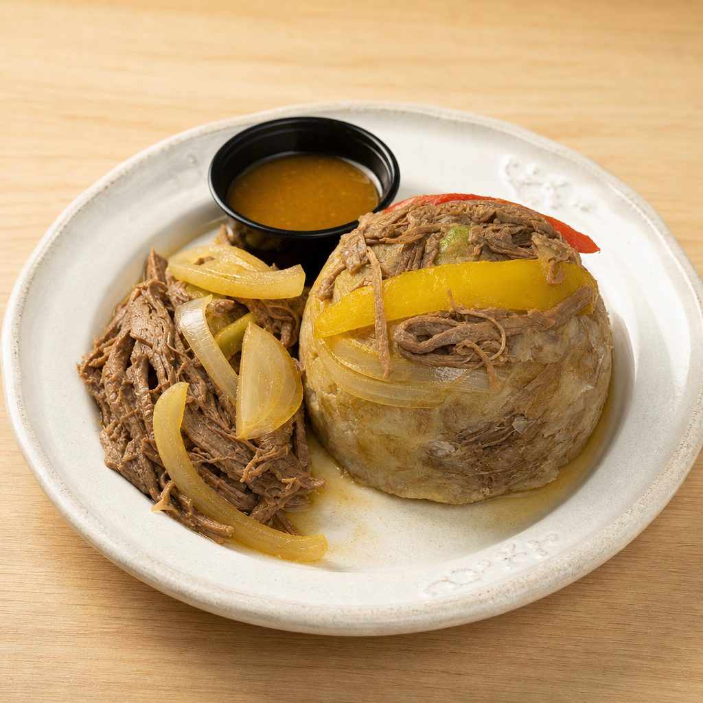 Mofongo ropa vieja.