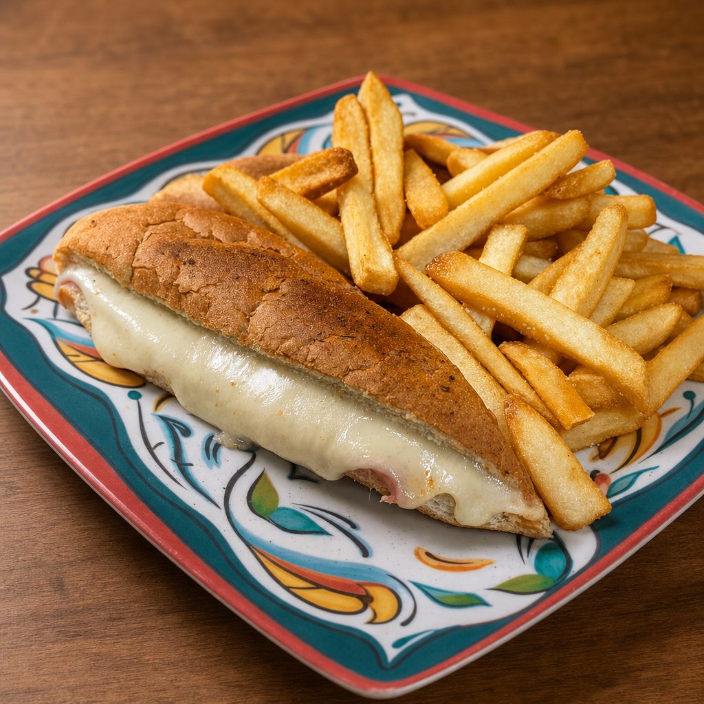 Sandwich jamon y queso.