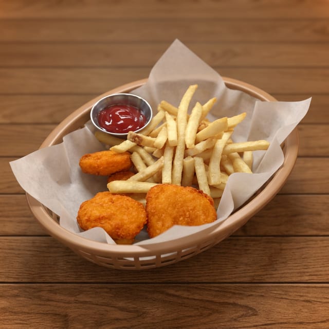 Kid's nuggets and fries.