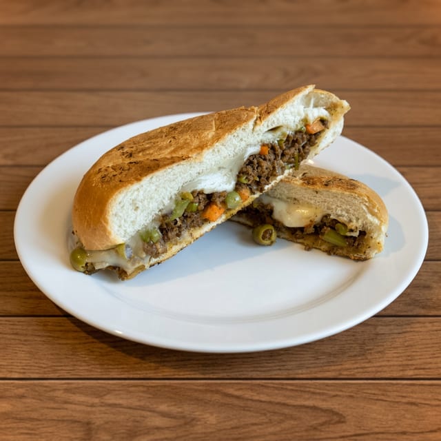 Sandwich picadillo.