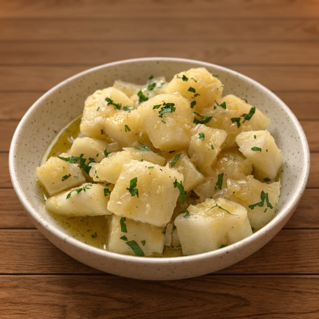 Yuca con mojo tray.