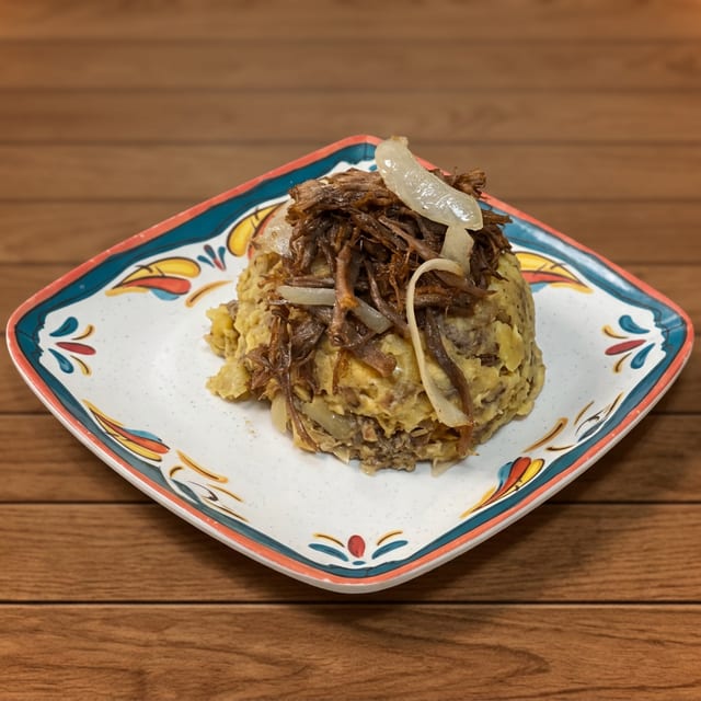 Mofongo de vaca frita.